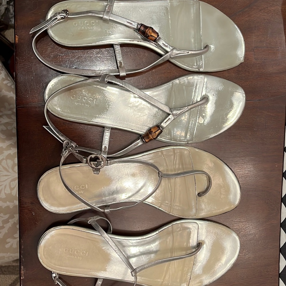 Gucci silver summer sandals
